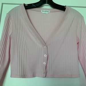 Pink cropped cardigan